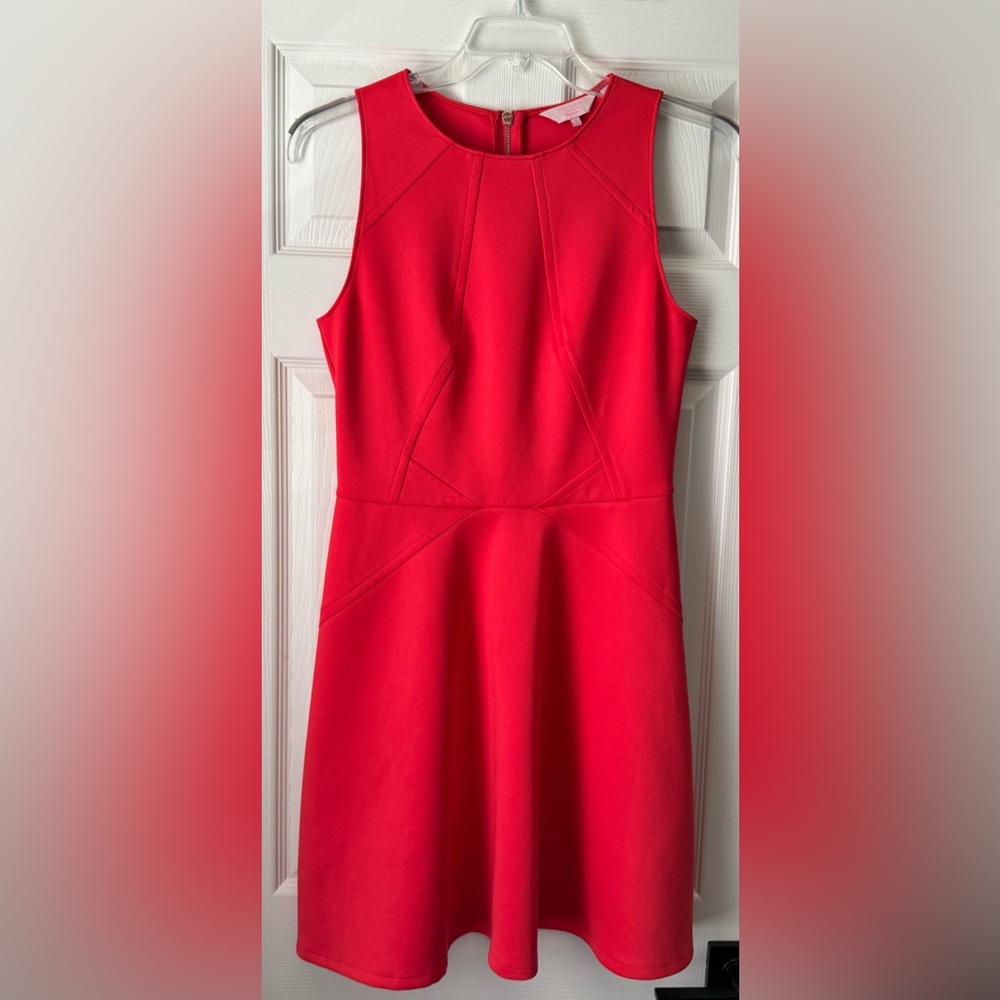 TED BAKER Coral Stretch Scuba Mitton Skater Dress - US size 8 Ted Size 3